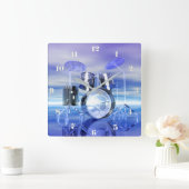 超現実的ビーチドラムセット音楽壁時計 スクエア壁時計 (ホーム)