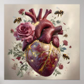 超現実的フローラハート ポスター (正面)