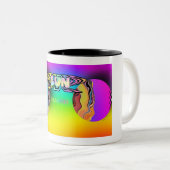 超現実的ミニマリストサングラスノベルティ ツートーンマグカップ (正面右)
