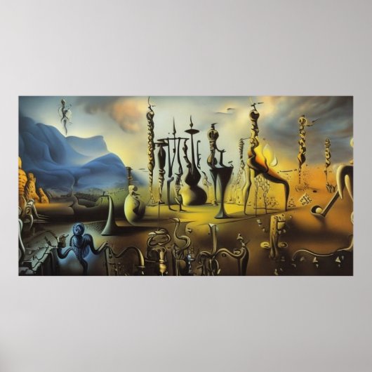 超現実的モダン抽象芸術の大きな超現実的姿 ポスター (正面)