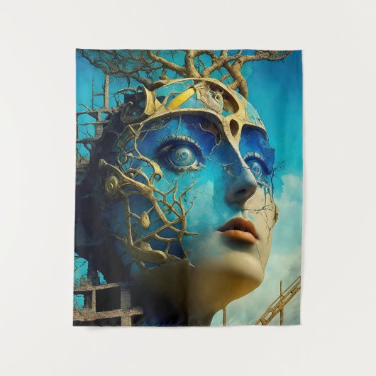 超現実的モダン概念ファインアート タペストリー (正面)