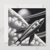 超現実的レトロ宇宙ロケットカード (裏面)