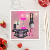 超現実的ヴィンテージアールデコパーティーレディ スタンダードランチョンナプキン (インサイチュ)