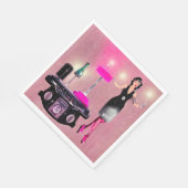 超現実的ヴィンテージアールデコパーティーレディ スタンダードランチョンナプキン (角)