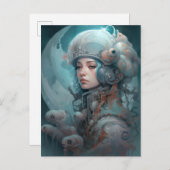 超現実科学フィクション女性&クリーチャー ポストカード (正面/裏面)