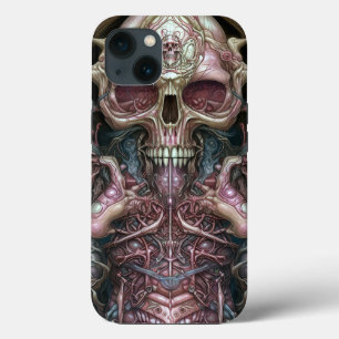 超現実解剖学スカルホラーSci-Fiアート iPhone 13ケース