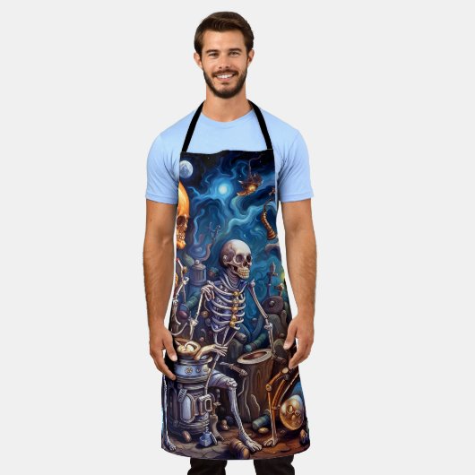 超現実骨格II エプロン (着用した状態)