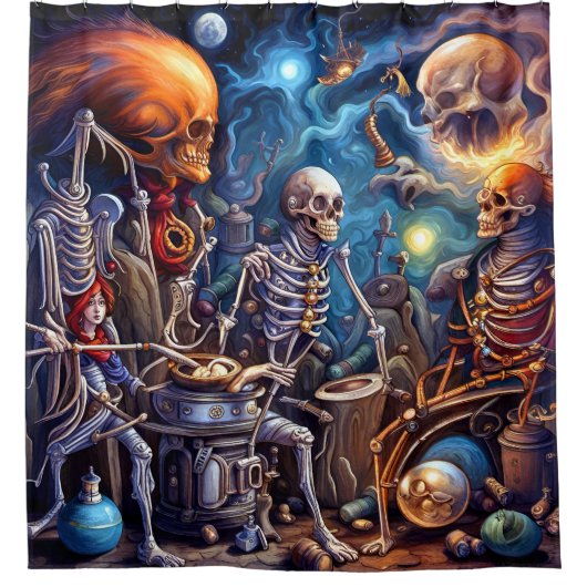 超現実骨格II シャワーカーテン (正面)