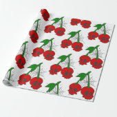超硬性スパイダーウェブロカビリーさくらんぼスカルくもの巣 ラッピングペーパー (アンロールド)