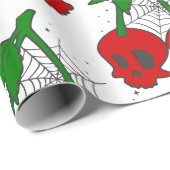 超硬性スパイダーウェブロカビリーさくらんぼスカルくもの巣 ラッピングペーパー (ロールコーナー)