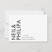 超編モダン集可能QRコードフォト白黒 セーブザデート (正面)