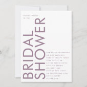 超編集可能モダン紫色および白色ブライダル 招待状 (正面)