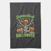 超自然のスケルトン・ハロウィンベクターデザイン_1 キッチンタオル (縦)