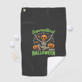 超自然のスケルトン・ハロウィンベクター・デザイン_1 ゴルフタオル (インサイチュ)