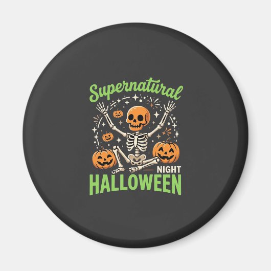 超自然のスケルトン・ハロウィンベクター・デザイン_1 マグネット (正面)