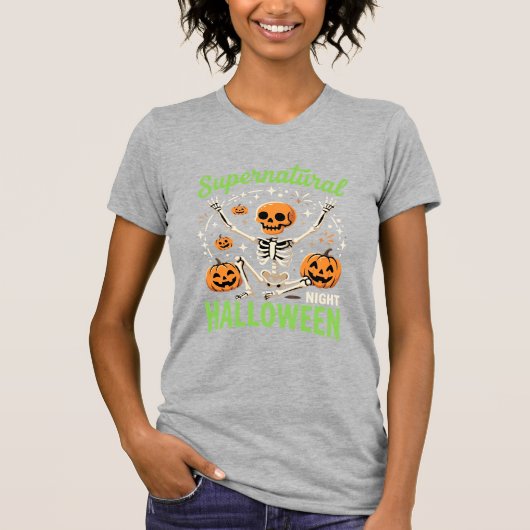 超自然のスケルトン・ハロウィンベクター・デザイン_1 Tシャツ (正面)