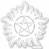 超自然タイポグラフィペンタグラム シール (正面)