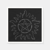 超自然タイポグラフィペンタグラム スタンダードカクテルナプキン (正面)