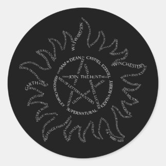 超自然タイポグラフィペンタグラム ラウンドシール