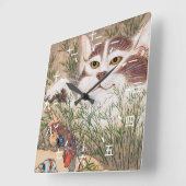 超自然猫 スクエア壁時計 (傾斜)