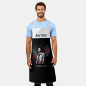 超自然的なカスティエルグラフィティグラフィック エプロン (着用した状態)