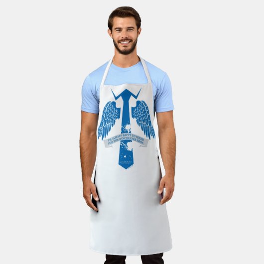 超自然的なキャスティエルタイ引用文グラフィック エプロン (着用した状態)