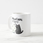 超自然的なネコティビティ 笑える猫のパロディ コーヒーマグカップ (正面左)