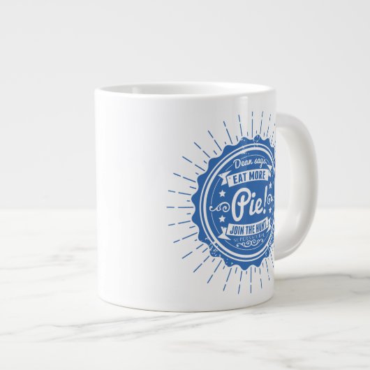 超自然的な「ディーン食べはパイを言う！」 ジャンボコーヒーマグカップ (正面右)