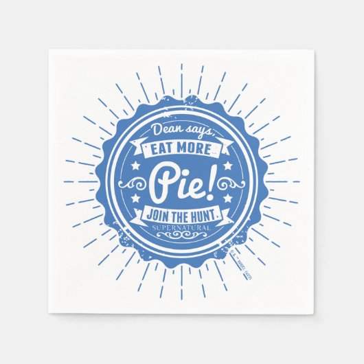 超自然的な「ディーン食べはパイを言う！」 スタンダードカクテルナプキン (正面)