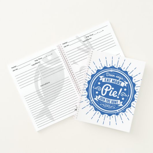 超自然的な「ディーン食べはパイを言う！」 ノートブック (内部)