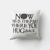 超自然的な「ハグバック」引用文 クッション (裏面)