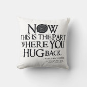 超自然的な「ハグバック」引用文 クッション (正面)
