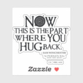 超自然的な「ハグバック」引用文 シール (シート)