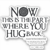 超自然的な「ハグバック」引用文 シール (正面)