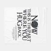 超自然的な「ハグバック」引用文 フリースブランケット (正面(横))