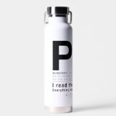 超自然的な「パイ」引用文 ウォーターボトル (正面)