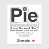 超自然的な「パイ」引用文 シール (シート)