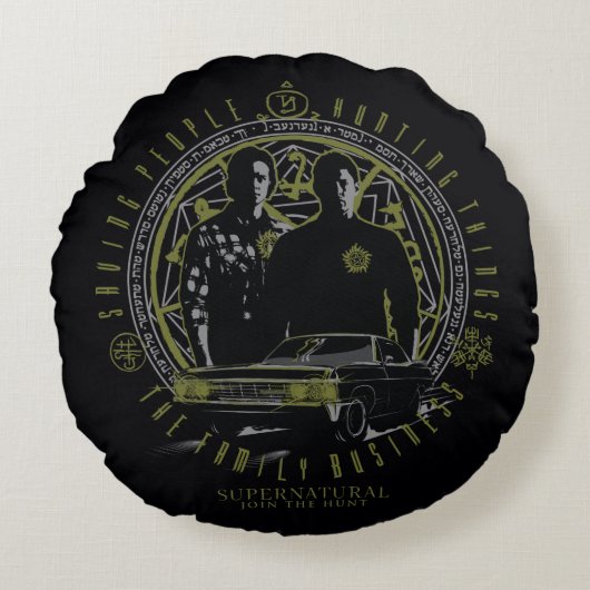 超自然的ウィンチェスター兄弟ファミリービジネス ラウンドクッション (正面)