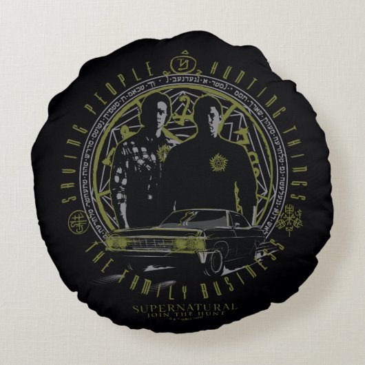 超自然的ウィンチェスター兄弟ファミリービジネス ラウンドクッション (裏面)
