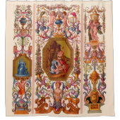 超華麗な17世紀バロックプリント シャワーカーテン (正面)