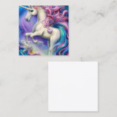超詳細かわいいお洒落童話ユニコーンホ スクエア名刺 (正面/裏面)