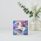 超詳細かわいいお洒落童話ユニコーンホ スクエア名刺 (スタンド正面)