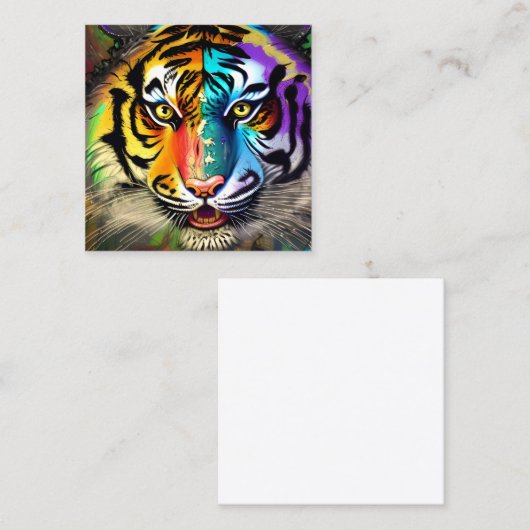 超詳細タイガーグランギー動揺してレインボーブリ スクエア名刺 (正面/裏面)