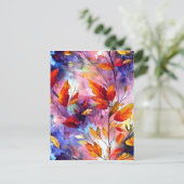 超詳細ファンタジーお洒落ブラシストロークLeav ポストカード (スタンド正面)