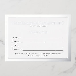 超豪華シルバーフォイル真正性証明書 箔シーズンカード