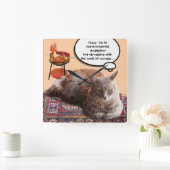 超越的な黙想のトルコCAT スクエア壁時計 (ホーム)