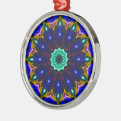 超越青万華鏡のように千変万化するパターンサークルホイール メタルオーナメント (左)