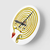 超迷路(白) ラウンド壁時計 (傾斜)