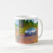 超速クール速すごい銀スポーツカー コーヒーマグカップ (正面右)