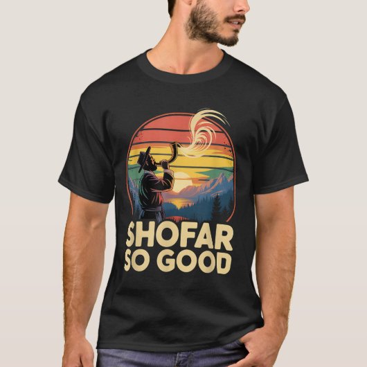 超面白いロシュ・ハシャナーのユダヤ人の休日のショーファー Tシャツ (正面)